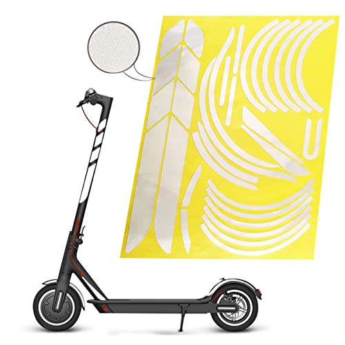 Gleamydot Pegatinas Patinete Electrico, Pegatinas Reflectantes Patinete Vinilo para Patinete Xiaomi Scooter Mi Mijia M365 PRO 2/1S Essential Accesorios (blanco)