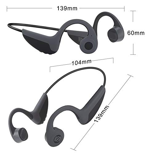 GlobalCrown Auriculares conducción ósea Bluetooth,Inalámbricos Auriculares de conducción ósea de Manos Libres con micrófono para Deportes Ciclismo Correr Gimnasio (5 Horas de Tiempo de reproducción)