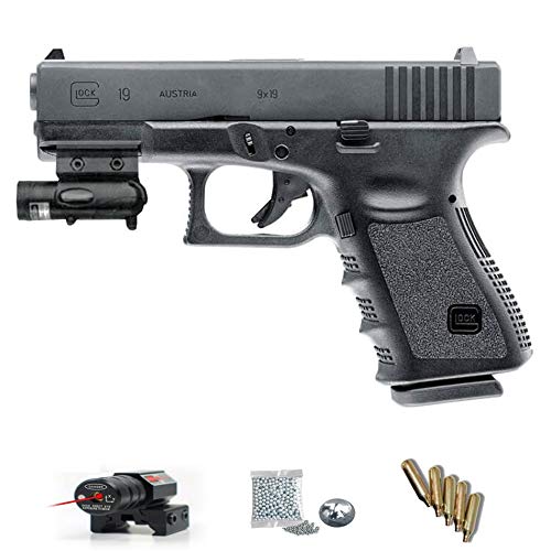 Glock 19 (Umarex - Pack Pistola de Aire comprimido (CO2) y balines de Acero (perdigones BBS) Calibre 4.5mm. Réplica Arma de precisión <3,5J