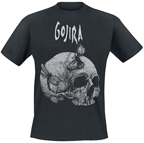 Gojira Moth Skull Hombre Camiseta Negro M Cracked Optic