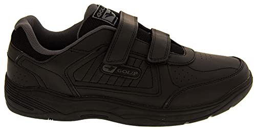 Gola Ama202 Belmont Hombre Zapatillas De Deporte Cuero Real Calzado Zapatos Anchos Velcro Negro EU 45