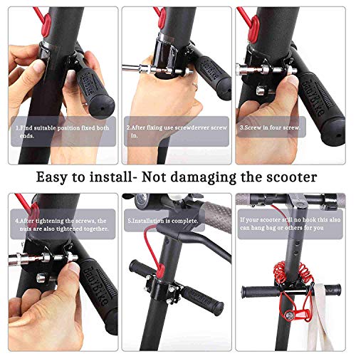 Goldmiky Scooter Manillar para niños Barra de Agarre Ajustable Holder Seguro Kids Barandilla para Xiaomi M365 Scooter (Negro) …