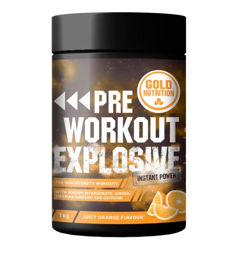 Goldnutrition Pre Workout Explosive 1kg, Naranja Jugosa, Aumentar Energía