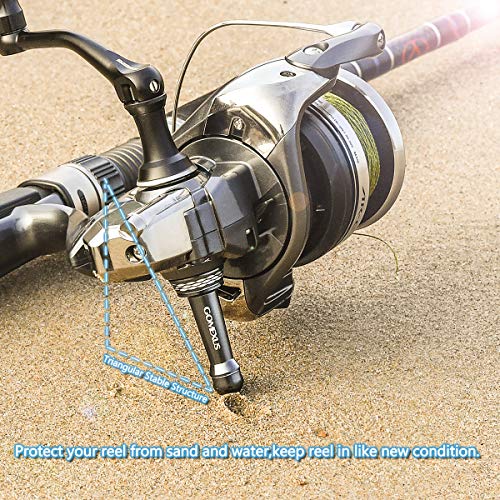 GOMEXUS 42mm Aluminio Soporte de Carrete de Pesca para Shimano Stella FJ Twinpower FD Daiwa Certate LT Luvias Airity LT Protección de Carrete Giratorio, Reel Stand para Carrete de Pesca