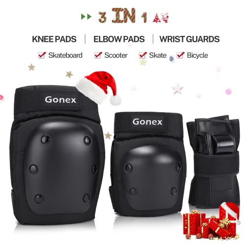 Gonex 6 en 1 Protecciones Patines Niños Adultos, Protecciones Patinaje Niños Rodilleras Coderas Muñequeras Infantiles para Patinaje Ciclismo Monopatín Bicicleta Skate Scooter