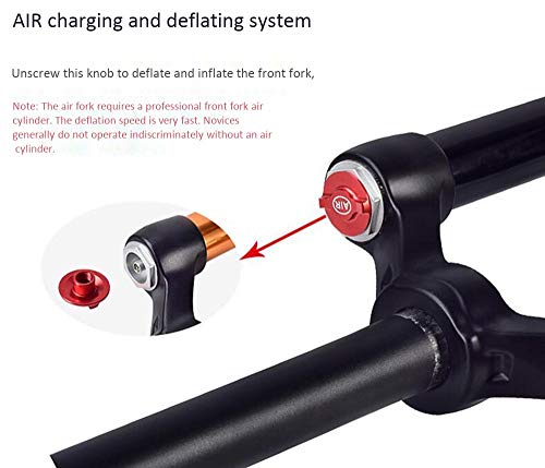 GONGMICF Horquilla De Suspensión MTB 26" 27.5",Aleación De Aluminio Control De Hombro,Tubo Recto,Doble Cámara De Aire,Horquilla Delantera Neumática,para Bicicleta De Montaña