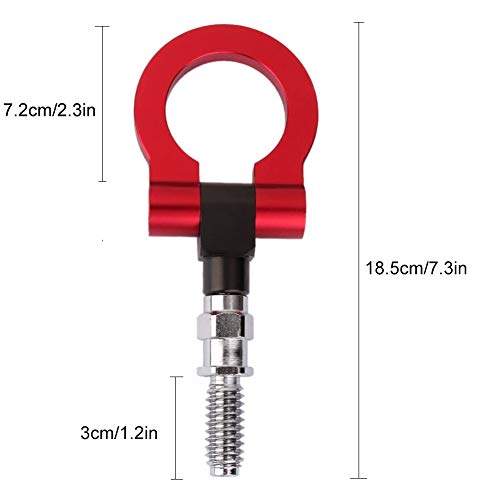 GOODGDN Anillo Remolque Coche, Universal Aleación Aluminio Delantero Automóvil Carreras Gancho Delanteroremolque Parachoques Delantero Modificado Rojo