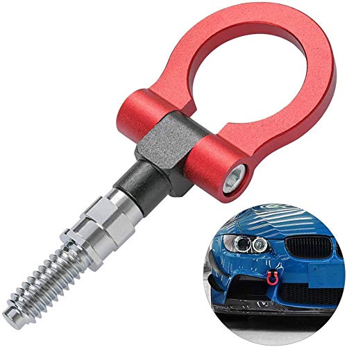 GOODGDN Anillo Remolque Coche, Universal Aleación Aluminio Delantero Automóvil Carreras Gancho Delanteroremolque Parachoques Delantero Modificado Rojo