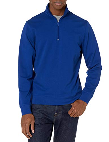 Goodthreads Lightweight French Terry Half-Zip Pullover Sweatshirt Sudadera, Azul Brillante, M