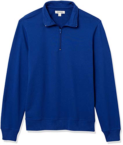 Goodthreads Lightweight French Terry Half-Zip Pullover Sweatshirt Sudadera, Azul Brillante, M