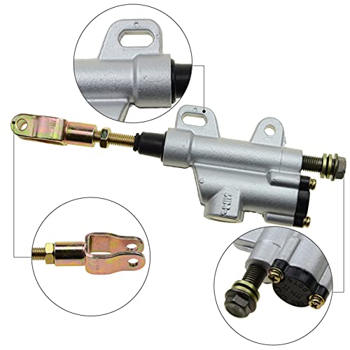 GOOFIT Bomba De Freno Trasero Universal reemplazo para Motocicleta VehíCulo Todoterreno Atv Bomba De Freno HidráUlico Plata