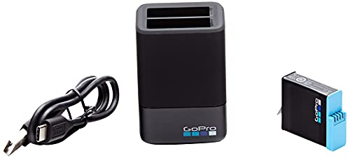 GoPro AJDBD-001-EU, Cargador de batería dual y batería para Hero 8/7/6, Tamaño Único, Negro