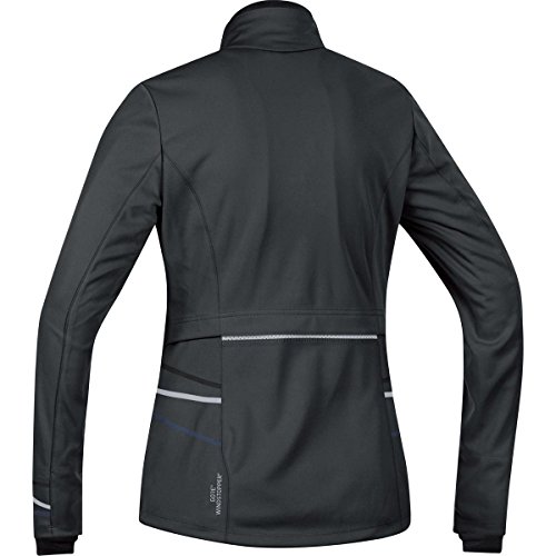 GORE RUNNING WEAR, Chaqueta para Correr, Mujer, Resistente al Viento, GORE WINDSTOPPER Soft Shell, MYHTOS LADY 2.0 WS SO, Talla 34, Negro, JWSMYL990002