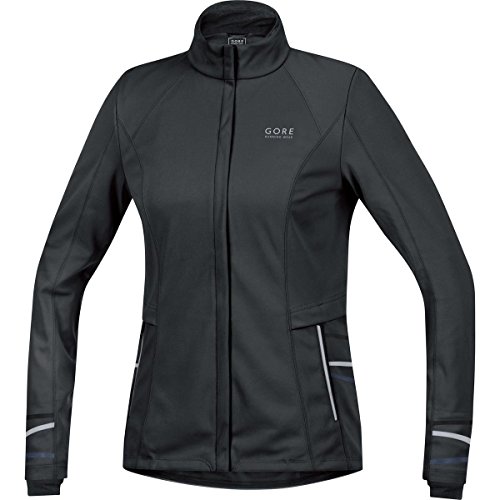 GORE RUNNING WEAR, Chaqueta para Correr, Mujer, Resistente al Viento, GORE WINDSTOPPER Soft Shell, MYHTOS LADY 2.0 WS SO, Talla 34, Negro, JWSMYL990002