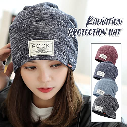 Gorro Antirradiación, Gorro de Protección EMF de Fibra Plateada, Gorro de Protección RF/Microondas, Protege El Cuerpo de Las Lesiones por Radiación,Grey-OneSize