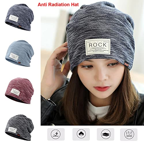 Gorro Antirradiación, Gorro de Protección EMF de Fibra Plateada, Gorro de Protección RF/Microondas, Protege El Cuerpo de Las Lesiones por Radiación,Grey-OneSize