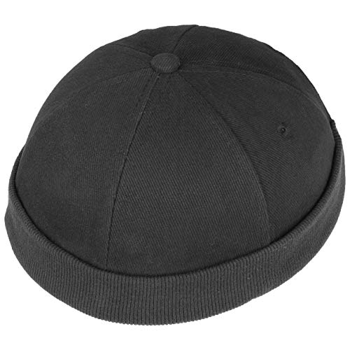 Gorro Docker de Algodón de Hombre | Gorros de algodón 100%| Docker de Talla única (54-61 cm) | con Cierre | Gorros portuarios de Negro| para Llevar Durante Todo el año