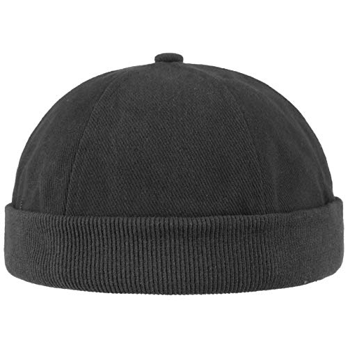 Gorro Docker de Algodón de Hombre | Gorros de algodón 100%| Docker de Talla única (54-61 cm) | con Cierre | Gorros portuarios de Negro| para Llevar Durante Todo el año