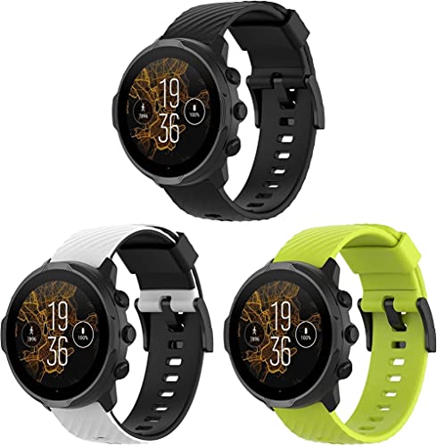 Gransho Bandas de Repuesto Compatible con Suunto Spartan Sport Wrist HR / 9/9 Baro / 7, Reloj Correa de Silicona Suave Correas Pulseras Correa Deportiva Pulsera (3-Pack G)