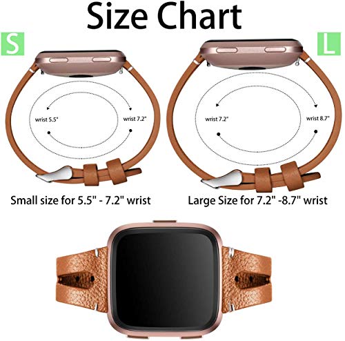 Gransho Compatible con Fitbit Versa 2 / Versa 2 SE/Versa Lite/Versa smartwatch Correa de Reloj De Cuero para Mujer (Pattern 3+Pattern 7)