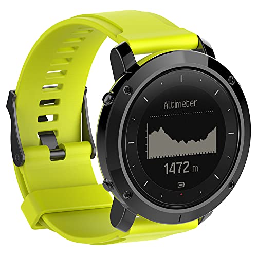 Gransho Correa de Reloj Compatible con Suunto Traverse, Silicona Correa Reloj con Acero Inoxidable Hebilla desplegable (Pattern 7)