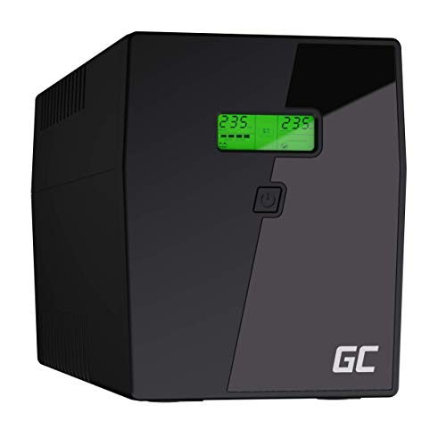 Green Cell® SAI Sistema de alimentación ininterrumpida UPS Potencia 1500VA (900W) 230V Fuente de alimentación Continua Line Interactive senoidal AVR USB/RJ45 4X Schuko Tomas con Pantalla LCD