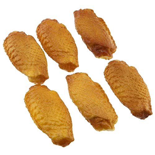 Gresorth 6 PCS Falso Gallina ala Natural Modelo Artificiales Comida Modelo Casa Cocina Fiesta Navidad Decoracion