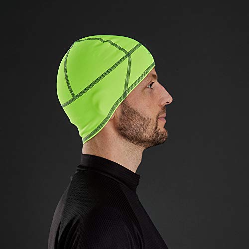 GripGrab Lightweight Thermal Under Helmet Cycling Running Skull Cap-Winter Bicycle Hat-Black, Neon HiViz Headwear Calentadores Babeza, Unisex-Adult, Amarillo Neón, M (57-60 cm)