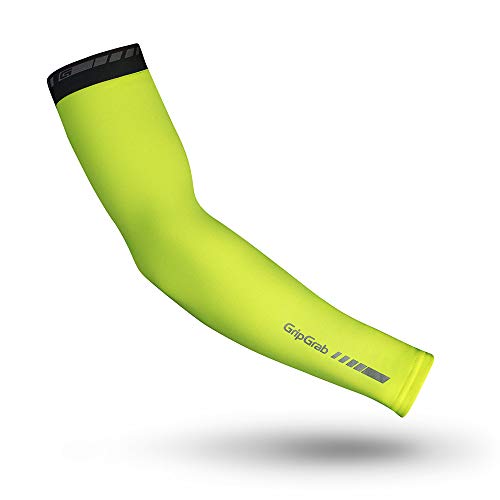 GripGrab Manguitos de Ciclismo Térmicos Clásicos Antideslizantes Calentadores de Brazos Otoño Invierno Negro, Adultos Unisex, Amarillo Neón, S