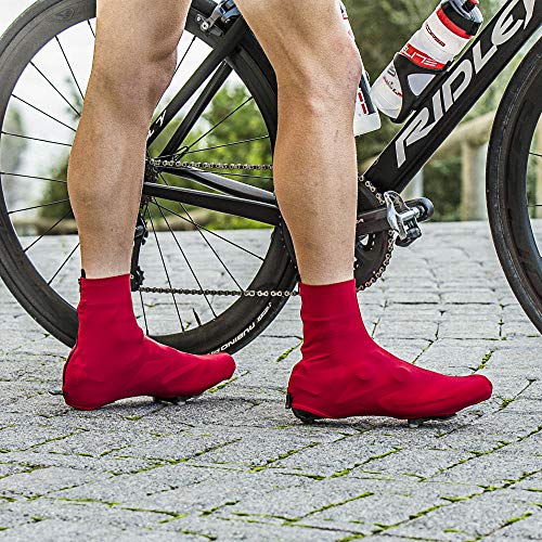 GripGrab RaceAero 2nd Edition Summer Road Bike Lycra Overshoes Lightweight Cycling Shoe-Covers for Time-Trial Racing Cubrebotas Ciclismo, Unisex-Adult, Rojo, One Size (38-46)