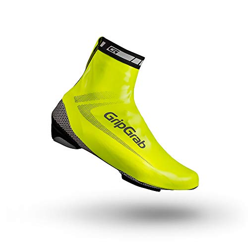 GripGrab RaceAqua Road Bike Rain Aero Overshoes Waterproof Windproof Cycling Shoe-Covers Sleek Tight Fitting Gaiters, Amarillo neón, Large