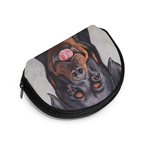 Gris Rottweiler lindo perro encanto impreso cambio temático lindo Shell bolsa de almacenamiento chica carteras Bule monederos clave bolsa Gifys mujer novedad