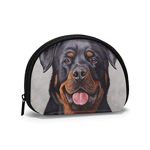 Gris Rottweiler lindo perro encanto impreso cambio temático lindo Shell bolsa de almacenamiento chica carteras Bule monederos clave bolsa Gifys mujer novedad