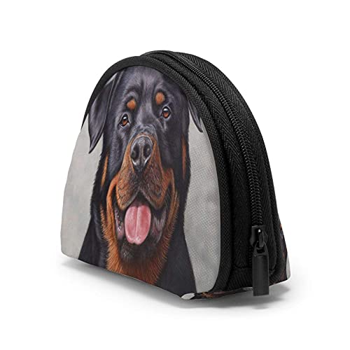 Gris Rottweiler lindo perro encanto impreso cambio temático lindo Shell bolsa de almacenamiento chica carteras Bule monederos clave bolsa Gifys mujer novedad