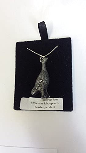 Grouse - Collar de plata de ley 925 con efecto de peltre, 66 cm