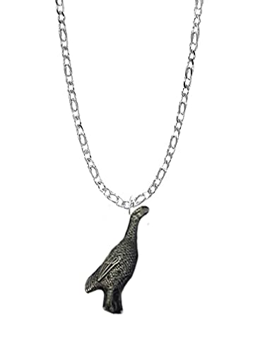 Grouse - Collar de plata de ley 925 con efecto de peltre, 66 cm