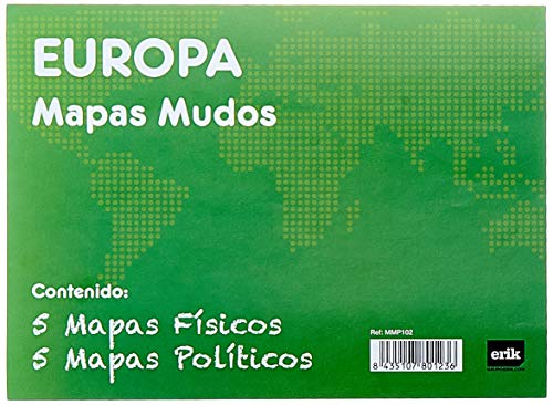 GRUPO ERIK EDITORES, S.L. - Pack mapas mudos es Europa 5+5 Grupo Erik blanco y celeste