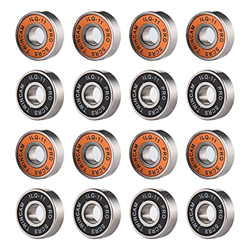 Gsrhzd Mini rodamientos, Rodamientos de Bolas en Miniatura, 16 cojinetes metálicos para ruedas de monopatín, bicicletas y patines, y varias máquinas industriales (amarillo y negro)