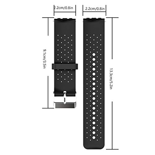 Guangcailun Reloj de los Deportes de la Banda de Repuesto de reemplazo de la Correa Ajustable Correa de Silicona para Polar Vantage M