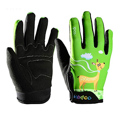 Guantes de Ciclismo de Dedo Completo para niños de 4 a 10 años Skate Sport MTB Riding Mountain Bike Bike Guantes para niños y niñas - Azul, M