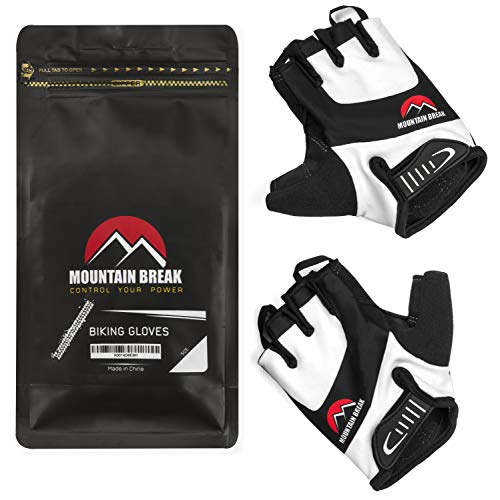 Guantes de Ciclismo, Guantes de Dedo Medio para Bicicleta, Mountain Biking, Gimnasia, Entrenamiento, Deporte, para Mujeres y Hombres, Guantes Transpirables con Almohadillas de Espuma