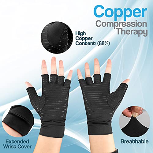 Guantes de compresión para artritis que alivian el dolor de la osteoartritis, túnel carpiano reumatoide unisex (extragrande)