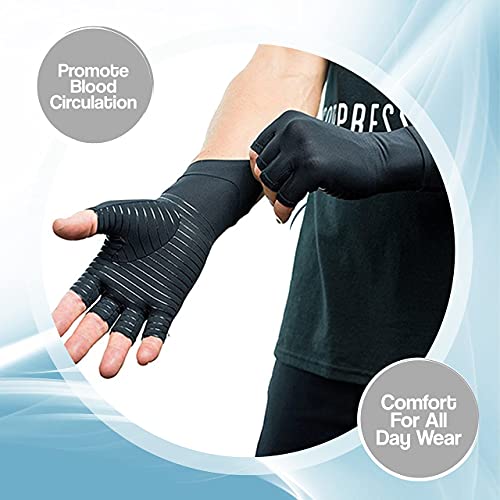 Guantes de compresión para artritis que alivian el dolor de la osteoartritis, túnel carpiano reumatoide unisex (extragrande)