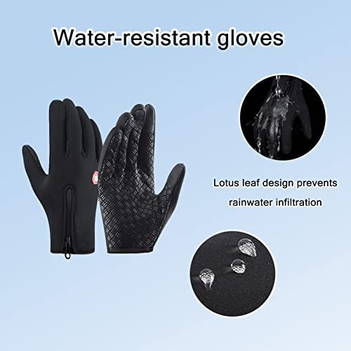 Guantes De Invierno, Guantes De Ciclismo, Guantes De Pantalla TáCtil, Guantes De Abrigo, Cortavientos, Impermeables Y Antideslizantes, Muy Adecuados para Andar En Bicicleta, Correr, Esquiar