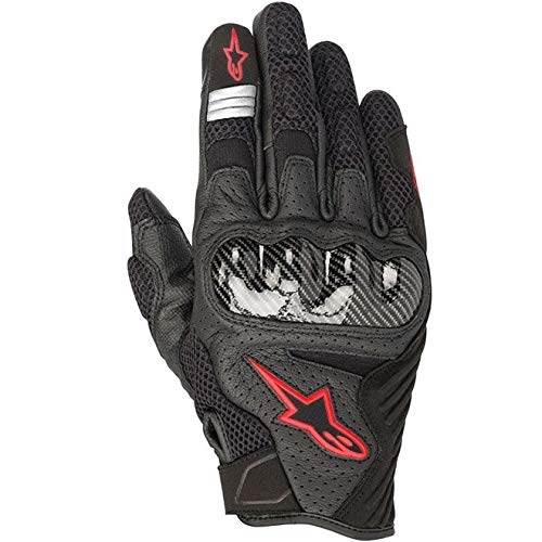 Guantes de Moto Alpinestars SMX-1 Air V2 Gloves Black Red Fluo, Negro/Rojo, S
