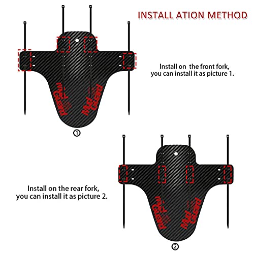 Guardabarros Bicicleta Montaña, Guardabarros MTB, Mudguard Bici Delantero y Trasero Adapta a 26" 27,5" 29 Pulgadas de Bici y Bicicleta Fat Mud Guard