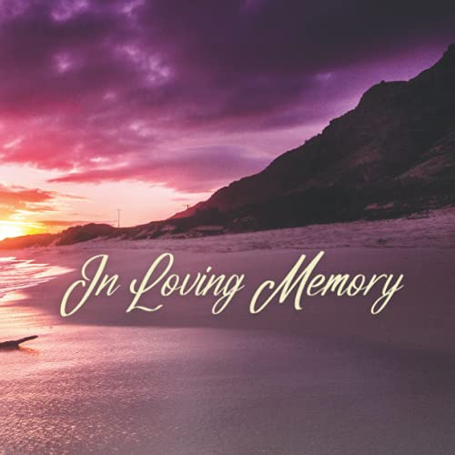 Guest Book: Funeral Guest Book With Messages, Sign In Book for Funeral Guests, In Loving Memory, Purple Shore Cover Art