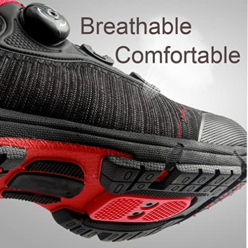 GUOANFG Uso Dual para Ciclismo Y Calzado para Caminar Zapatillas con Bloqueo De Bicicleta Zapatillas De Bicicleta Ultraligeras con Bloqueo Automático Pro para Hombre,B-47 EU