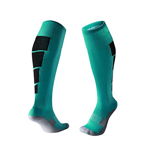 GUOCU Calcetines De Compresión, Calcetines De Fútbol Antideslizantes Hasta La Rodilla, Calcetines Ergonómicos Para Hombres, Costuras En Los Dedos Sin Costuras,Verde 2,One size