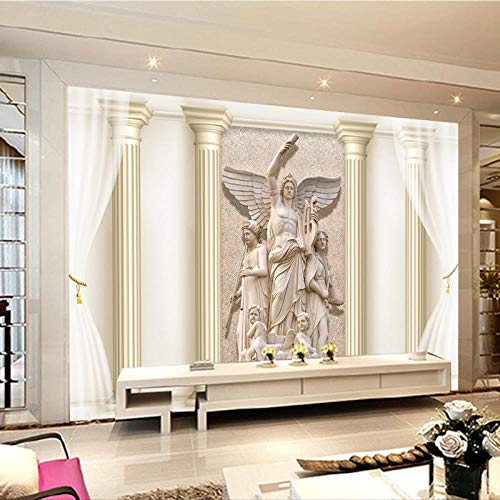 GWYQRIQH Carta da parati personalizzata parete 3D in Rilievo colonna Romana scultura scultura TV sfondo Carta da parati murale 3D